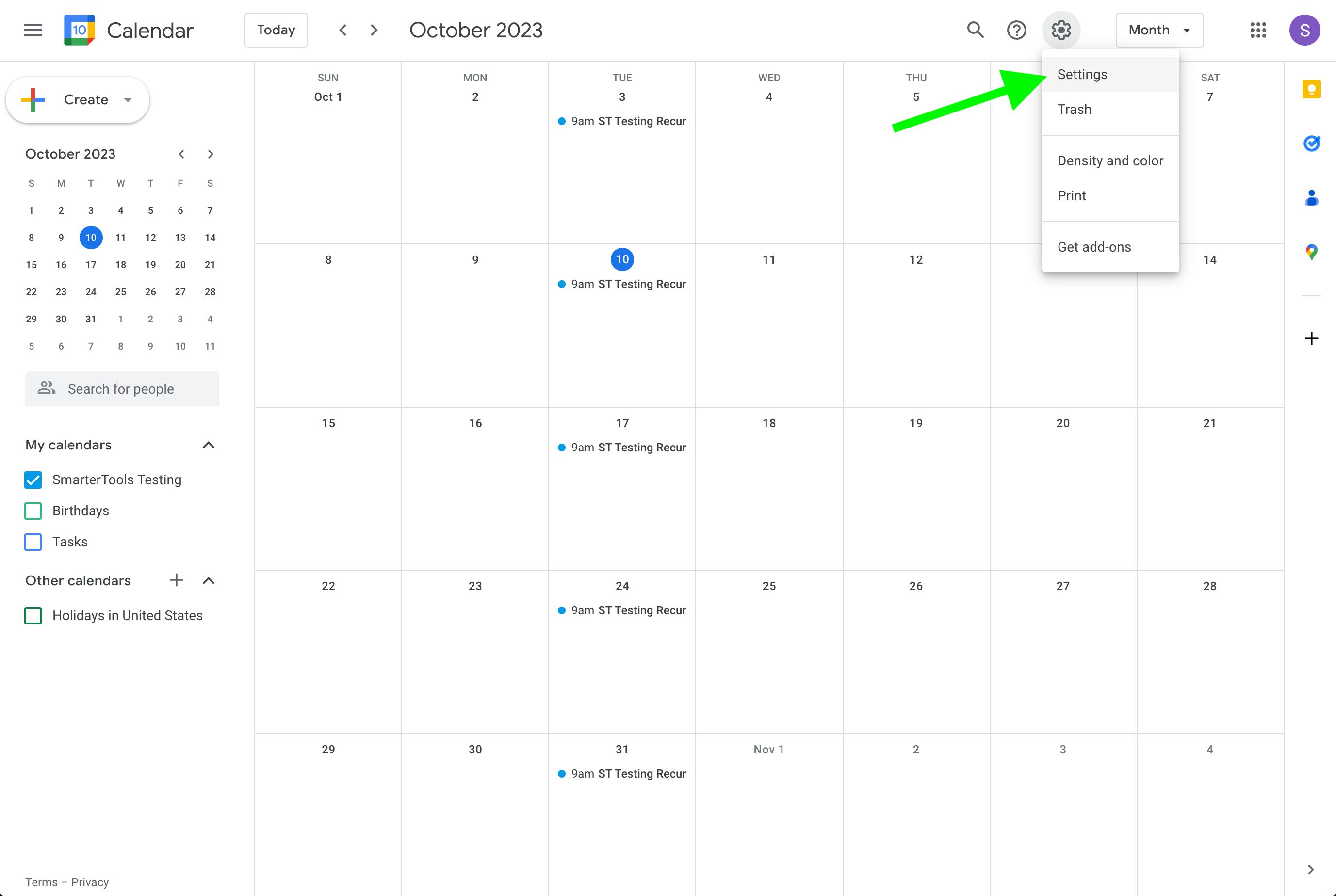 Subscribing to Your Gmail Calendar in Webmail SmarterTools