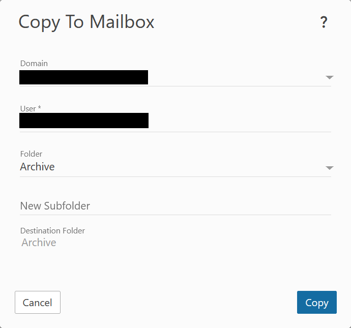 Copy To Mailbox working correctly